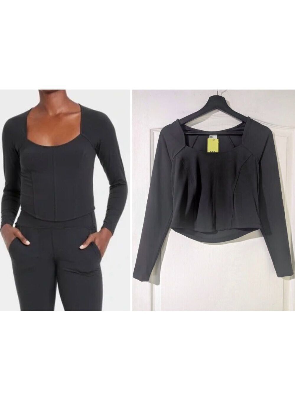 All In Motion | Everyday Soft Cropped Long Sleeve Top In Black